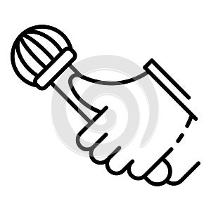Rap microphone icon, outline style
