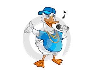 Rap Singer Goose Cartoon Mascot