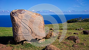 Rapa Nui petroglyph, Easter Island, Chile