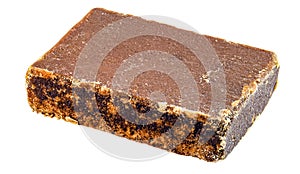 Rapadura, typical sweet from Brazil, on an isolated white background