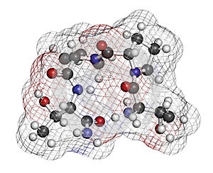 Rapastinel drug molecule. 3D rendering.