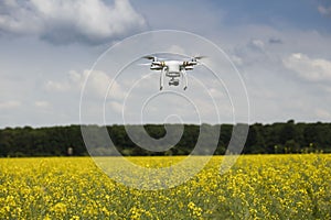 field scenery. Dron in action. photo