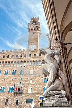 of the Sabines sculpture by Giambologna in Florence, Italy