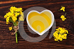 Rapeseed oil and flower.