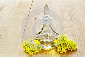 Rapeseed oil with flowers