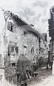 The Raphael`s house in the vintage book the History of Arts by Gnedych P.P., 1885 photo