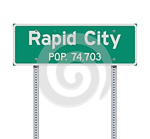 Rapid City Population road sign photo