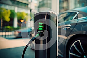 Rapid Electric Car Charging Stations Paving the Way for Modern Fast Vehicle Charging. created with Generative AI