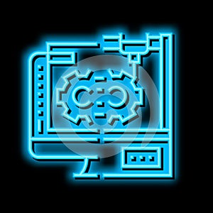 rapid prototyping neon glow icon illustration