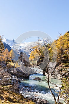 Rapid River in alp landscape