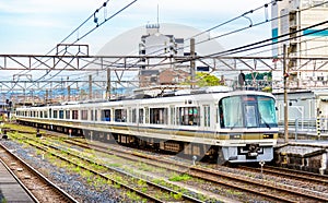 Rapid train at Oji Station in Nara