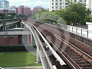 Rapid transit train tracks photo