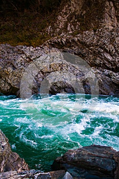 Rapid water at Oboke Gorge in miyoshi-shi, Tokushima, Japan