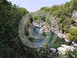 Rapids of the Adda river, near Paderno.