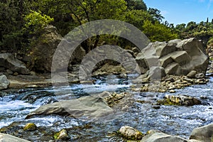 Rapids on the Alcantara river near Taormina, Sicily