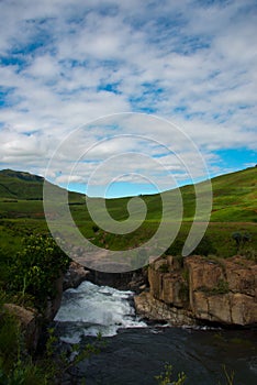 Rapids of mnweni river, northern drakensberg mountains