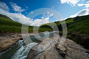 Rapids of mnweni river, northern drakensberg mountains