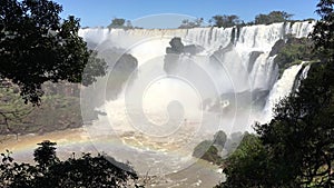Rapids sound and rainbows at Iguazu waterfalls