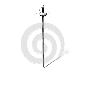 Rapier sword on white background Vector
