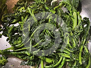 Rapini Being Cooked on Christmas Eve photo