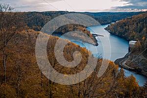 Rappbodetalsperre and Rappbode River in Harz Mountains National Park, Germany