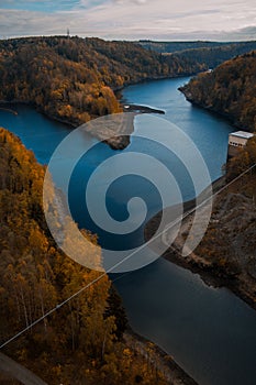 Rappbodetalsperre and Rappbode River in Harz Mountains National Park, Germany