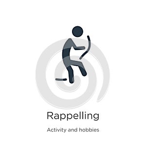 Rappelling icon vector. Trendy flat rappelling icon from activity and hobbies collection isolated on white background. Vector