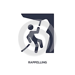 rappelling icon on white background. Simple element illustration from activity and hobbies concept