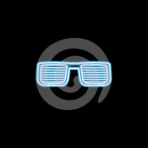 rapper's glasses icon in neon style. One of Life style collection icon can be used for UI, UX