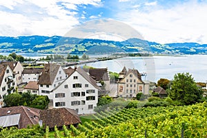 Rapperswil City at lake Zuerich, Switzerland - travel destination in Europe photo