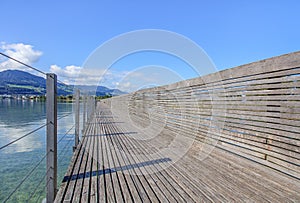 Rapperswil-Hurden bridge over the Lake Zurich