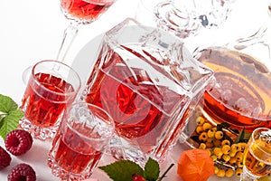 Rapsberry and rowanberry liqueurs