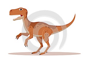 Raptor Dinosaur Cartoon Character Vector Illustration