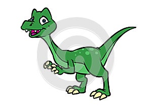 Raptor dinosaur cartoon illustration