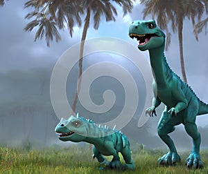 Raptor Dromaeosauridae Dinosaur, Generative AI Illustration