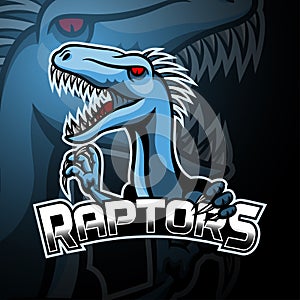 Raptor esport logo mascot design