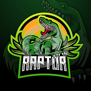 Raptor esport mascot logo design