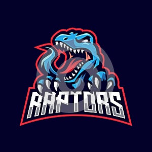 raptor mascot logo gaming illustration vector jurrasic mascot logo team