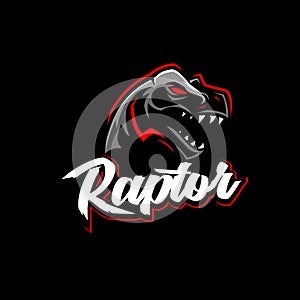 Raptor Tyrannosaurus or T-rex vector logo template