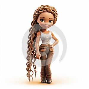 Rapunzel Character Doll - 3d Rendering With Western-style Portraits