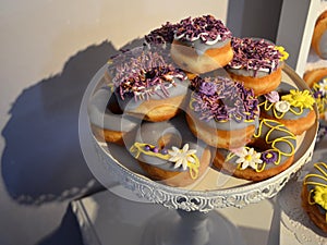 Rapunzel inspired doughnut birthday cake