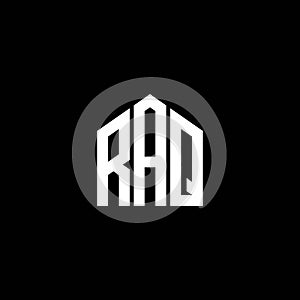 RAQ letter logo design on BLACK background. RAQ creative initials letter logo concept. RAQ letter design.RAQ letter logo design on
