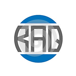 RAQ letter logo design on white background. RAQ creative initials circle logo concept.