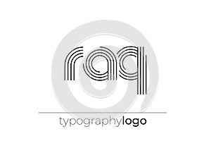 RAQ modern geometric typography logo