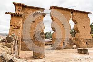 Raqchi, Inca archaeological site in Cusco, Peru Ruin of Temple at Chacha,South America