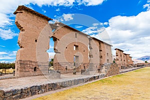 Raqchi, Inca archaeological site in Cusco, Peru (Ruin of Temple of Wiracocha) at Chacha