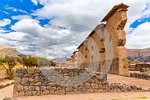 Raqchi, Inca archaeological site in Cusco, Peru (Ruin of Temple of Wiracocha) at Chacha,America