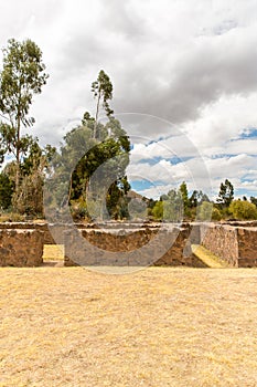 Raqchi, Inca archaeological site in Cusco, Peru Ruin of Temple of Wiracocha at Chacha,America