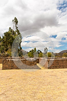 Raqchi, Inca archaeological site in Cusco, Peru Ruin of Wiracocha at Chacha,South America