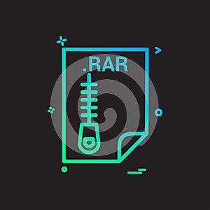 RAR application download file files format icon vector design